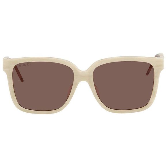 NEW Gucci Beige Rectangular Women's Sunglasses - Picture 2 of 4